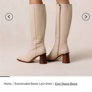 Alohas East Corn Leather Boot, Stone Beige